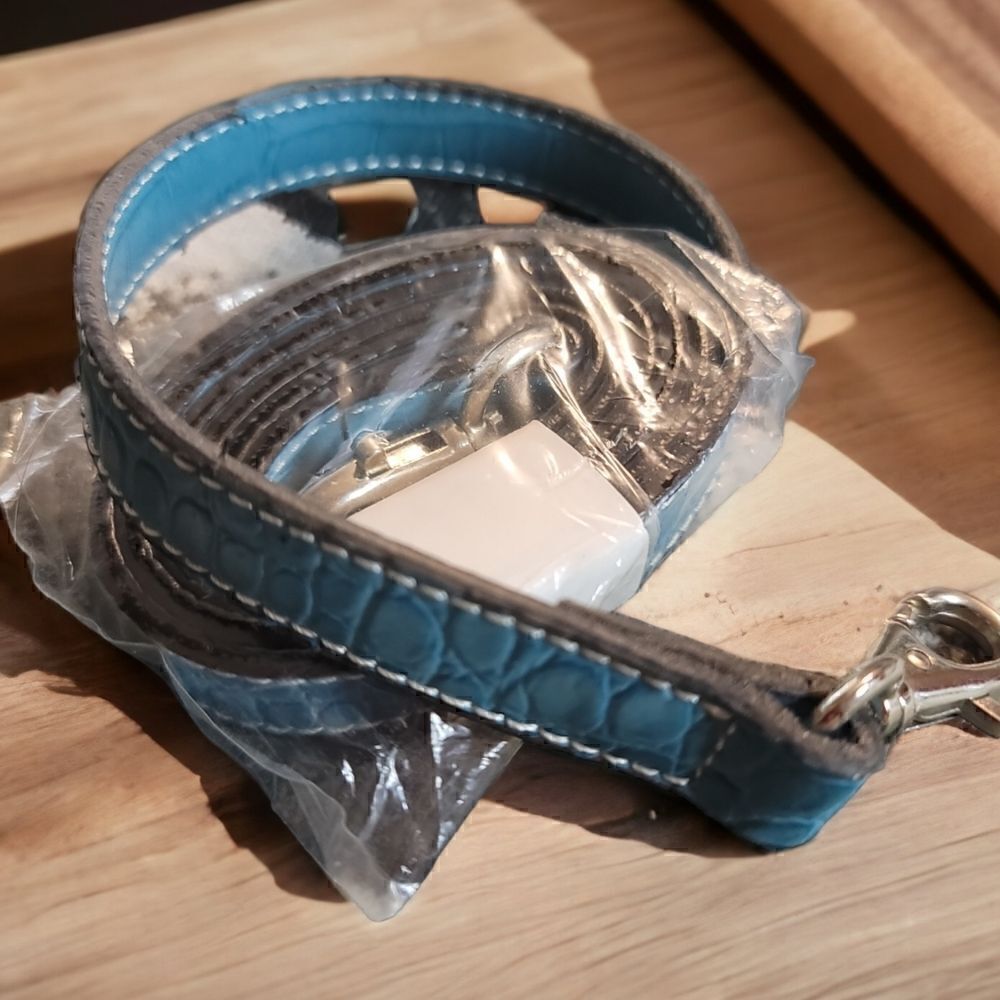 Purse Replacement Crossbody Strap Blue Croc Embossed